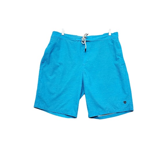 Veece Shorts Mens 38 Blue Heathered Drawstring Beach‎ Board Shorts Skateboard - Picture 1 of 8